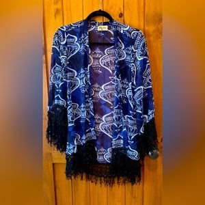 Show Me Your Mumu Alsten Fringe Kimono, size medium